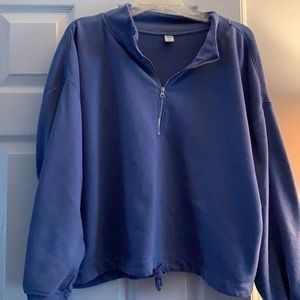 Cropped quarter zip sweatshirt